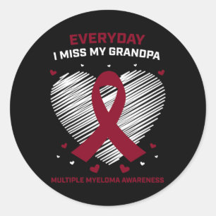 Grandfather Multiple Myeloma Grandpa Blood Cancer Classic Round Sticker