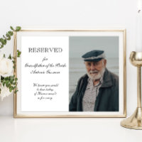 Grandfather of Bride Photo Memorial Seat Wedding