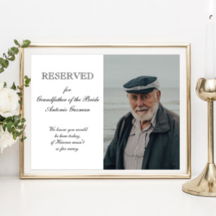 Grandfather of Bride Photo Memorial Seat Wedding Poster