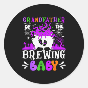 Grandfather Of The Brewing Baby Grandpa To Be Hall Classic Round Sticker