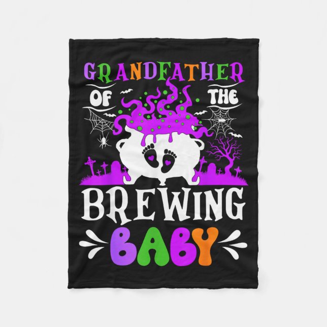 Grandfather Of The Brewing Baby Grandpa To Be Hall Fleece Blanket (Front)