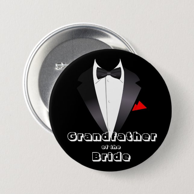 Grandfather of the Bride  7.5 Cm Round Badge (Front & Back)