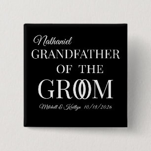 Grandfather of the Groom Wedding 15 Cm Square Badge