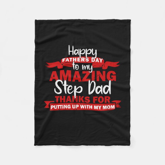Grandfather Quotes | Amazing Step Daddy Fleece Blanket (Front)