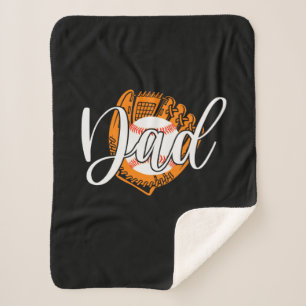Grandfather Quotes   Baseball Dad Sherpa Blanket