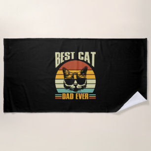 Grandfather Quotes Best Cat Dad Ever Beach Towel
