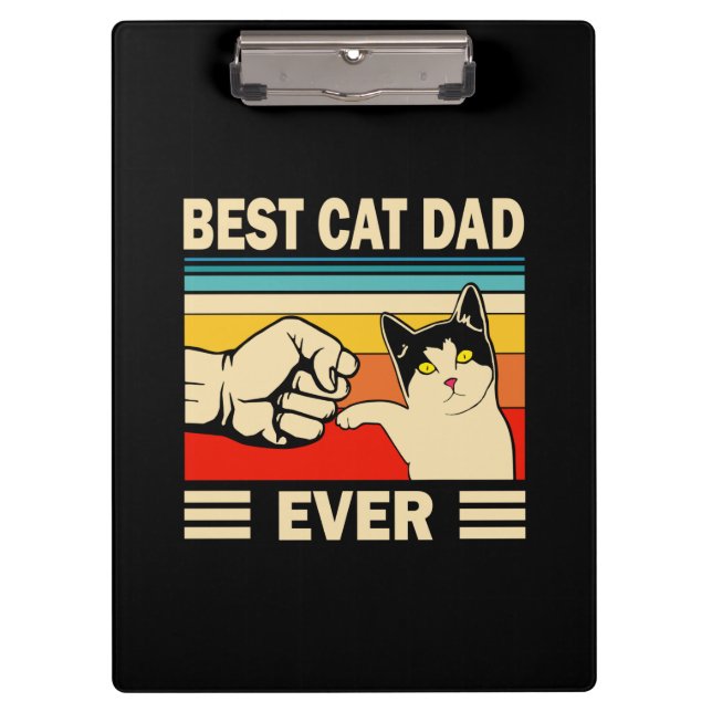 Grandfather Quotes | Best Cat Dad Ever Clipboard (Front)