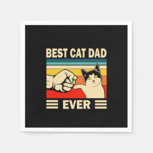 Grandfather Quotes   Best Cat Dad Ever Napkin