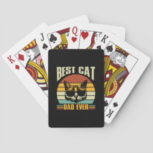 Grandfather Quotes   Best Cat Dad Ever Playing Cards