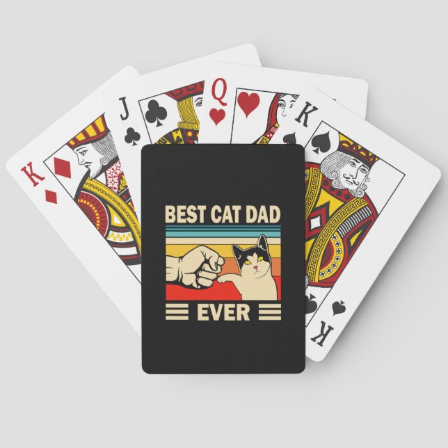 Grandfather Quotes | Best Cat Dad Ever Playing Cards (Back)