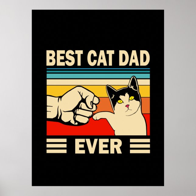 Grandfather Quotes | Best Cat Dad Ever Poster (Front)