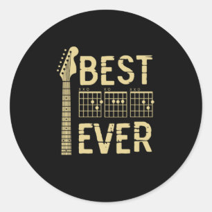 Grandfather Quotes   Best Dad Guitar Ever Classic Round Sticker