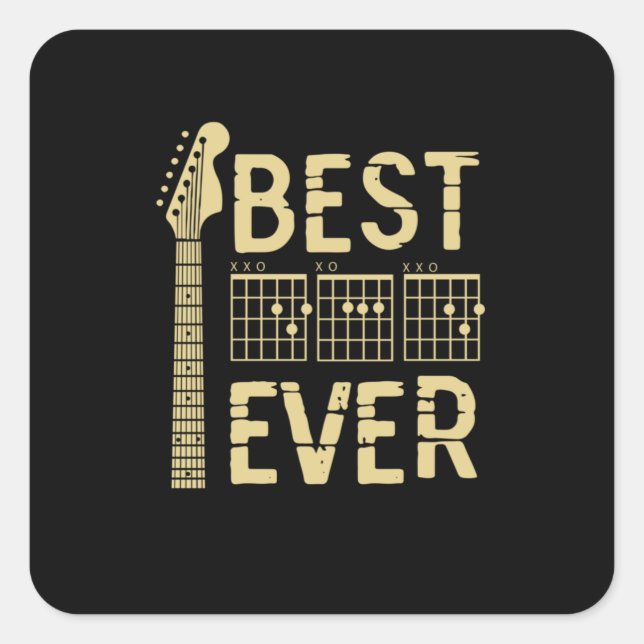 Grandfather Quotes | Best Dad Guitar Ever Square Sticker (Front)