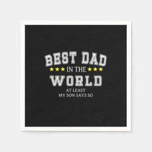 Grandfather Quotes Best Dad In The World Napkin
