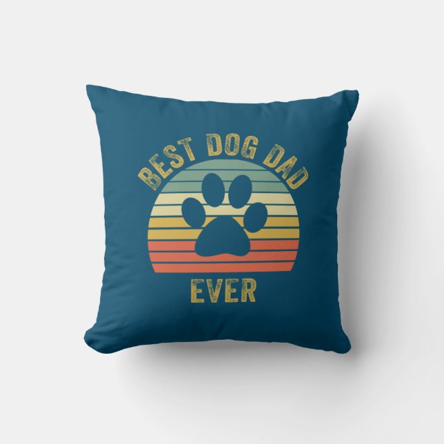 Grandfather Quotes | Best Dog Dad Ever Cushion (Front)