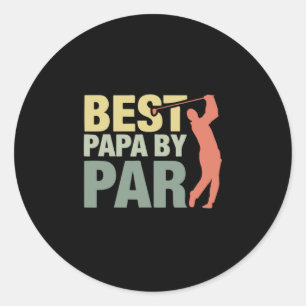 Grandfather Quotes Best Papa By Par Golf Classic Round Sticker