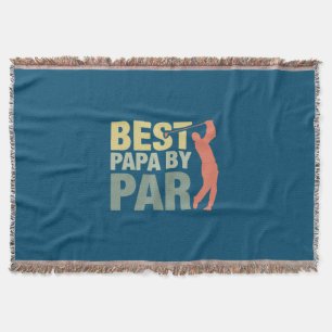 Grandfather Quotes Best Papa By Par Golf Throw Blanket
