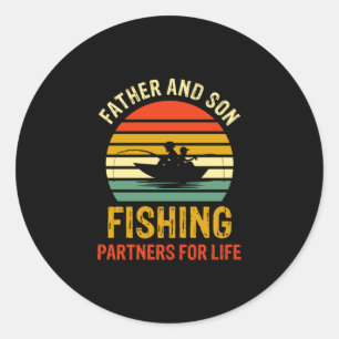Grandfather Quotes Father And Son Fishing Partner Classic Round Sticker