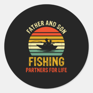 Grandfather Quotes Father And Son Fishing Partner Classic Round Sticker