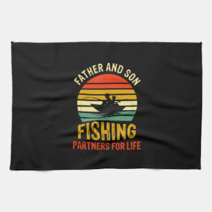 Grandfather Quotes Father And Son Fishing Partner Tea Towel