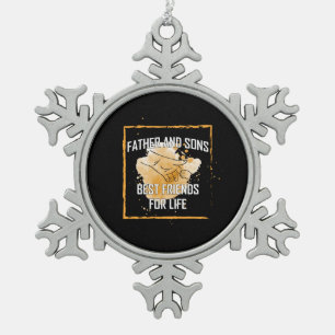 Grandfather Quotes Father And Sons Best Friend Snowflake Pewter Christmas Ornament