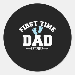 Grandfather Quotes First Time Dad 2022 Classic Round Sticker