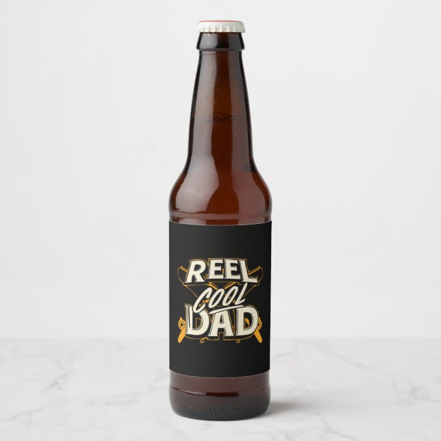 Grandfather Quotes | Fishing Cool Dad Beer Bottle Label (Front)