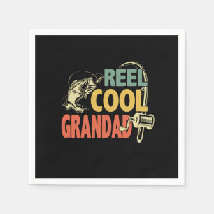 Grandfather Quotes Fishing Cool Grandad Napkin