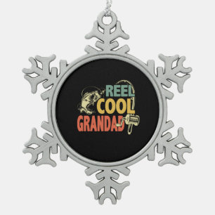 Grandfather Quotes   Fishing Cool Grandad Snowflake Pewter Christmas Ornament
