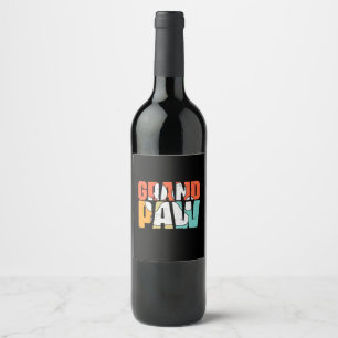 Grandfather Quotes Grandpaw Dog Wine Label