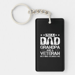 Grandfather Quotes I Am A Dad And A Veteran Key Ring