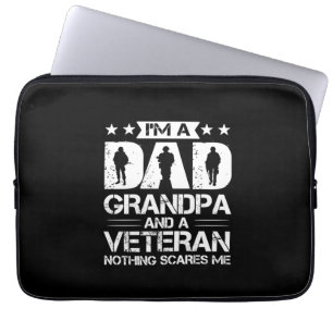 Grandfather Quotes   I Am A Dad And A Veteran Laptop Sleeve