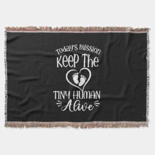Grandfather Quotes Keep The Tiny Human Alive Throw Blanket