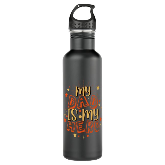 Grandfather Quotes | My Dad Is My Hero 710 Ml Water Bottle (Front)