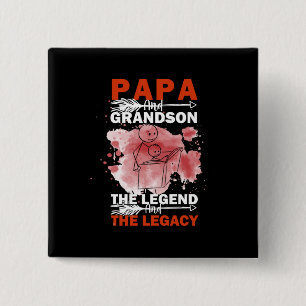 Grandfather Quotes   Papa And Grandson 15 Cm Square Badge