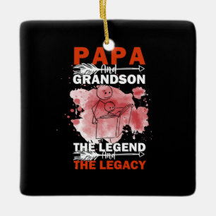 Grandfather Quotes   Papa And Grandson Ceramic Ornament