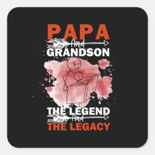 Grandfather Quotes   Papa And Grandson Square Sticker
