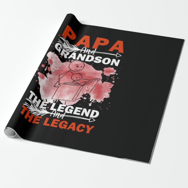 Grandfather Quotes | Papa And Grandson Wrapping Paper (Unrolled)