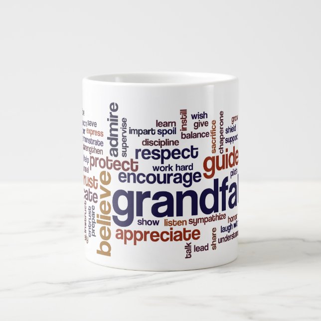Grandfather Word Cloud Large Coffee Mug (Front)