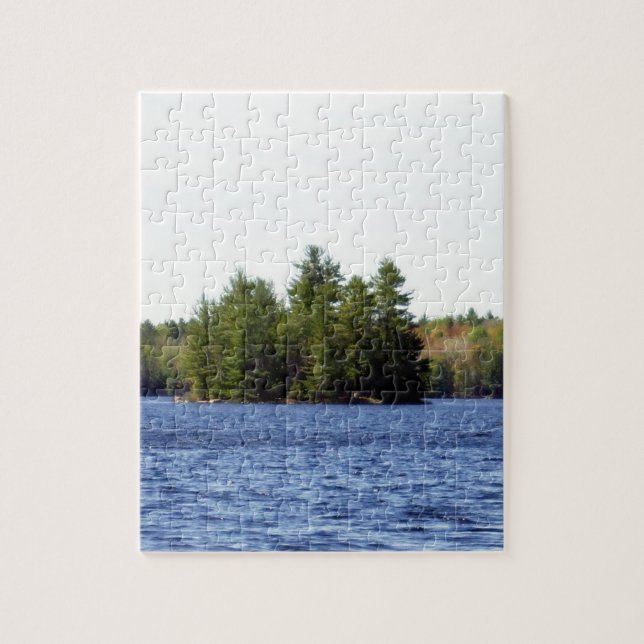 Grandfather's Peaceful Lake Scene Jigsaw Puzzle (Vertical)
