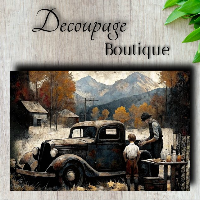 Grandfather's Pickup Decoupage Tissue Paper (Grandfather's Pickup Decoupage Tissue Paper)