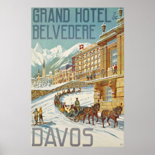 Grandhotel Belvedere Davos Graubünden Swiss Alps Poster