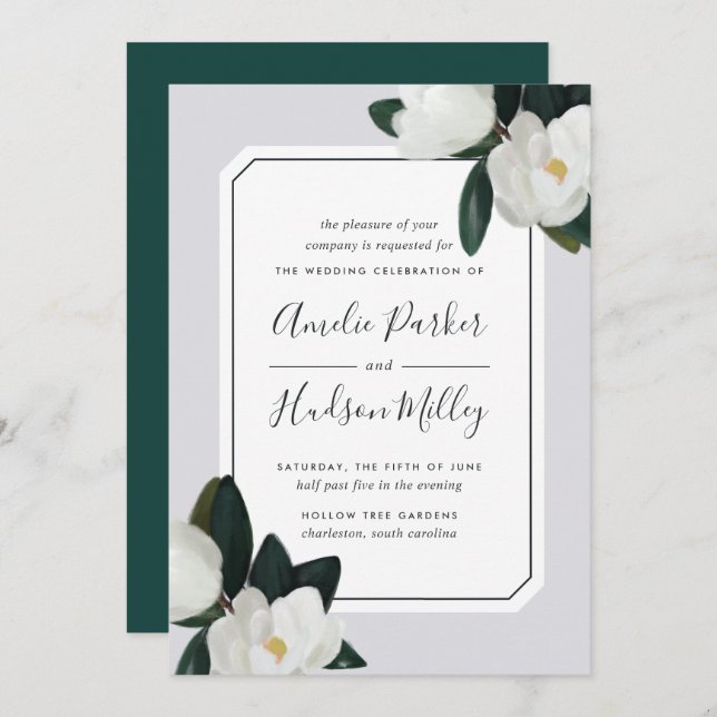 Grandiflora Wedding Invitation (Front/Back)