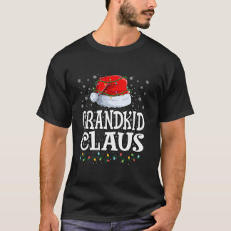 Grandkid Claus Christmas Lights Santa Hat Family M T-Shirt