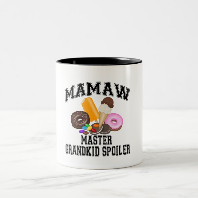 Grandkid Spoiler Mamaw Two-Tone Coffee Mug (Center)