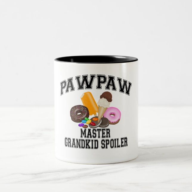 Grandkid Spoiler PawPaw Two-Tone Coffee Mug (Center)
