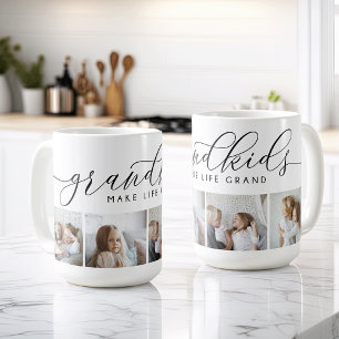 Grandkids Make Life Grand   4 Photo Collage Coffee Mug