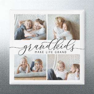 Grandkids Make Life Grand 4 Photo Magnet