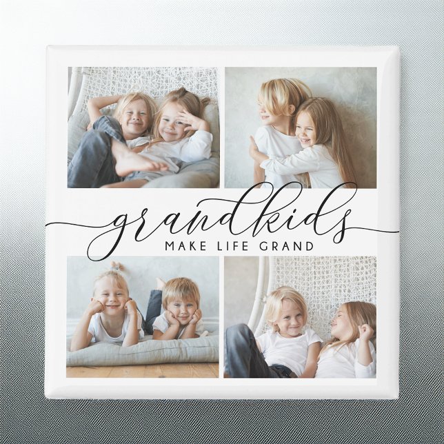 Grandkids Make Life Grand | 4 Photo Magnet (Creator Uploaded)