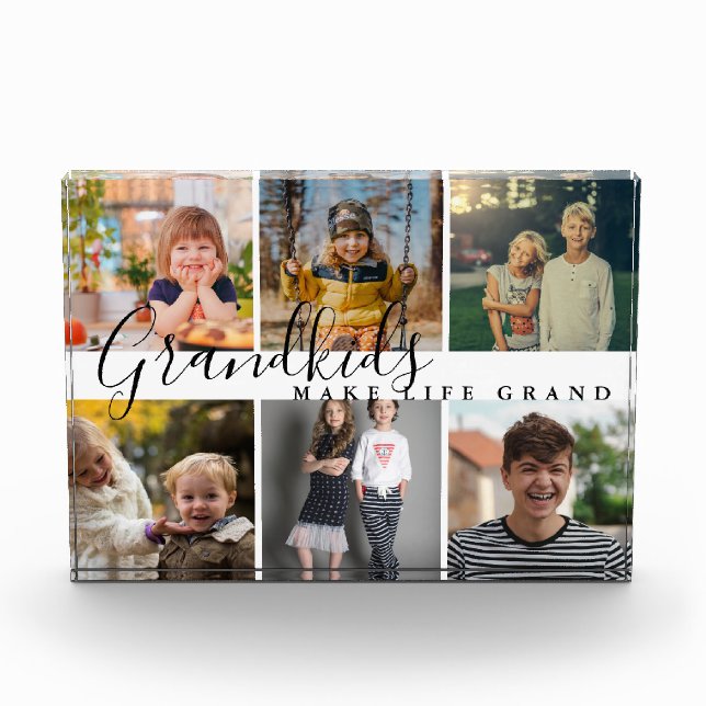 Grandkids Make Life Grand 6 Photo Gift For Grandma (Front)